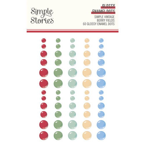 Simple Stories Simple Vintage Berry Fields Enamel Dots