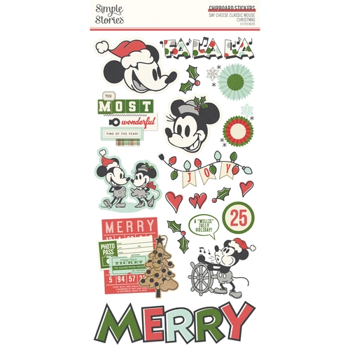 Simple Stories Say Cheese Classic Mouse Christmas - 6x12 Chipboard