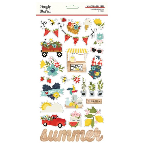 Simple Stories Summer Farmhouse Chipboard Stickers