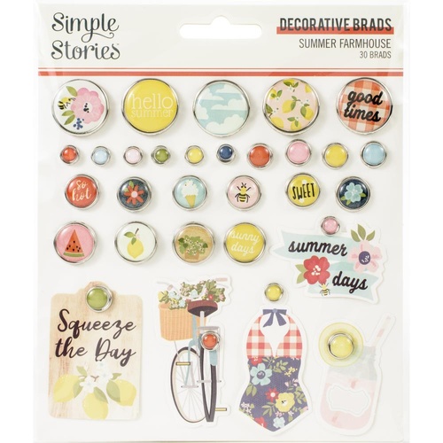 Simple Stories Summer Farmhouse Decorative Brads