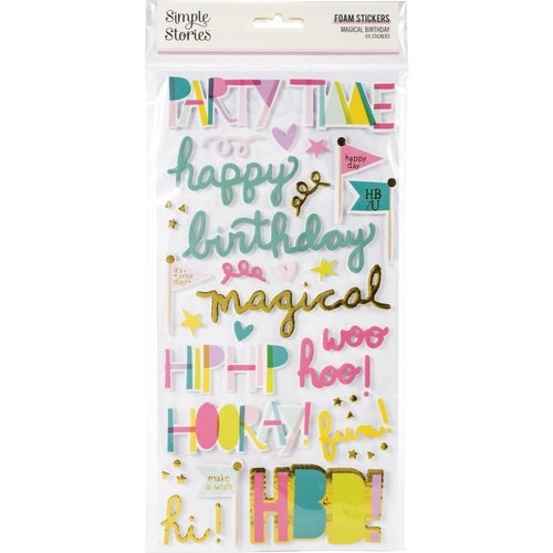Simple Stories Magical Birthday Foam Stickers
