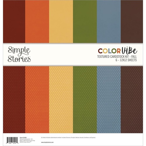 Simple Stories Color Vibe 12" Fall Textured Cardstock Kit