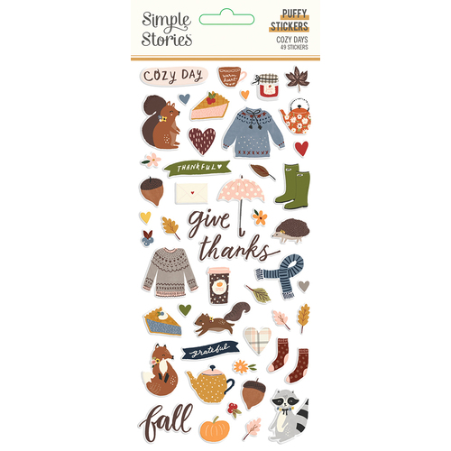 Simple Stories Cozy Days Puffy Stickers