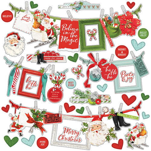 Simple Stories Simple Vintage North Pole Banner Cardstock Stickers