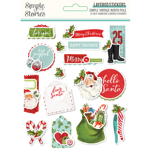 Simple Stories Simple Vintage North Pole Layered Stickers
