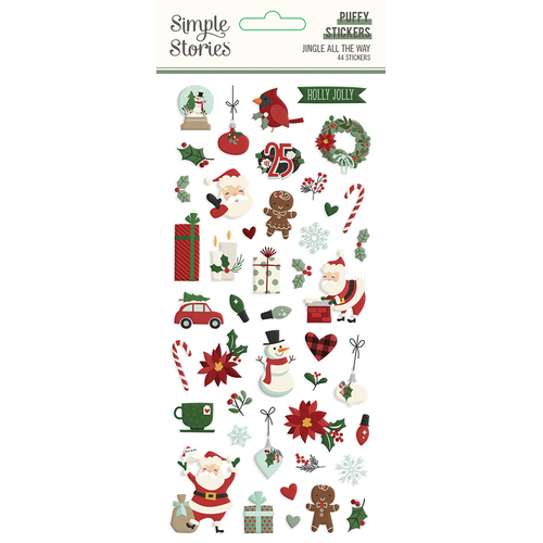 Simple Stories Jingle All the Way Puffy Stickers