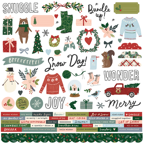 Simple Stories Winter Cottage Cardstock Stickers