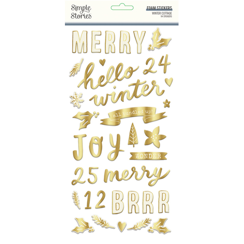 Simple Stories Winter Cottage Foam Stickers