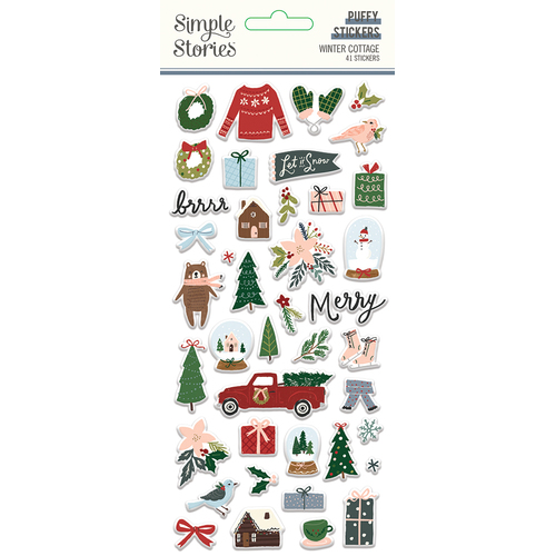 Simple Stories Winter Cottage Puffy Stickers