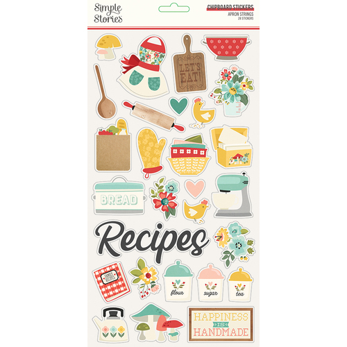 Simple Stories Apron Strings Chipboard Stickers