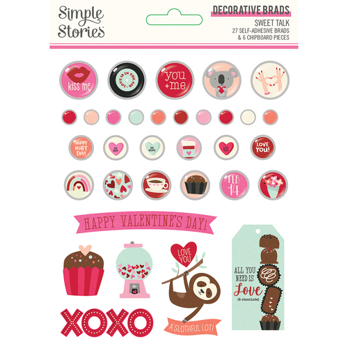 Simple Stories Sweet Talk Decorative Brads