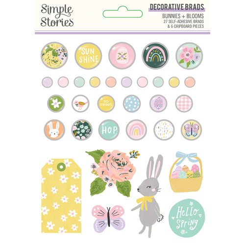 Simple Stories Bunnies + Blooms Decorative Brads