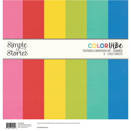 Simple Stories Color Vibe Summer 12" Textured Cardstock Kit