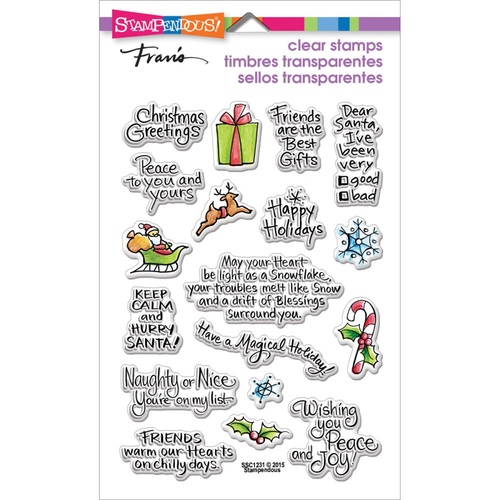 Stampendous Cling Stamp Christmas Holiday Expressions 