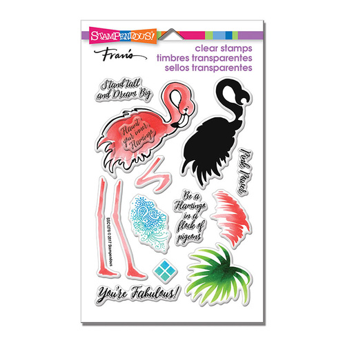 Stampendous Perfectly Clear Stamp Flamingo Messages 