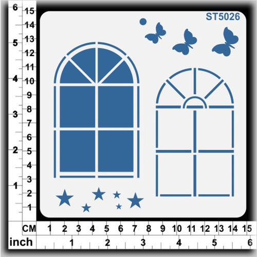 Scrapmatts Stencil Windows 14.5x14.5cm