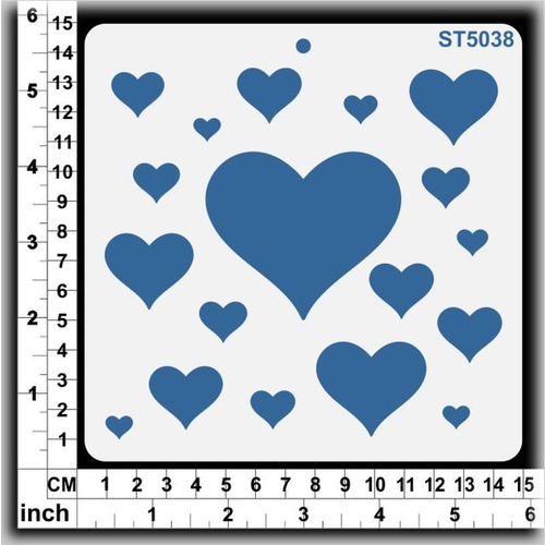 Scrapmatts Stencil Hearts 14.5x14.5cm