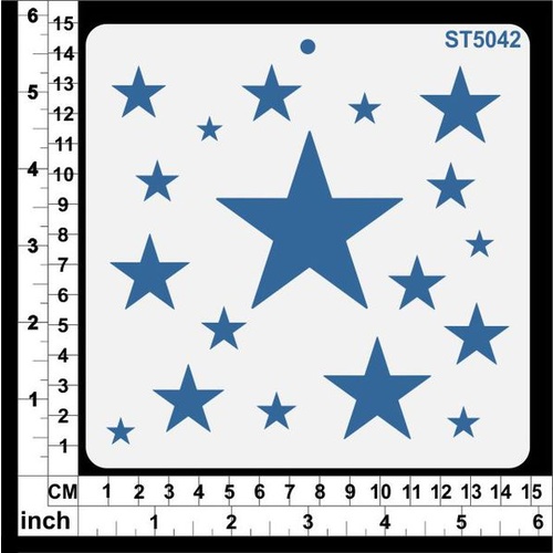 Scrapmatts Stencil Stars 14.5x14.5cm