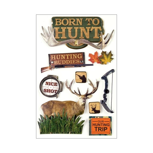 Paper House 3D Stickers Born to Hunt