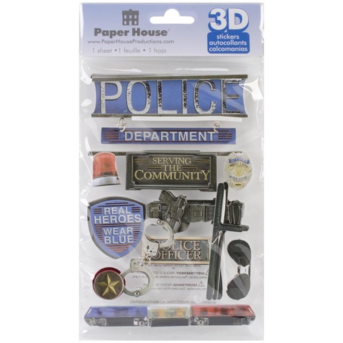 Paper House 3D Stickers Police