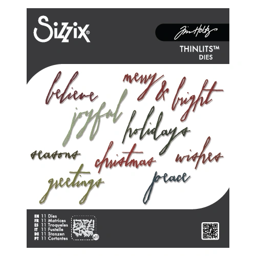 Sizzix Thinlits Die Set 11PK Classic Holiday Handwriting by Tim Holtz