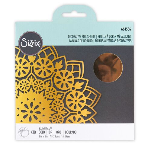 Sizzix Effectz 6x6" Decorative Foil Sheets Gold