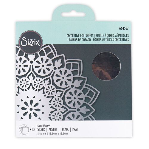 Sizzix Effectz 6x6" Decorative Foil Sheets Silver