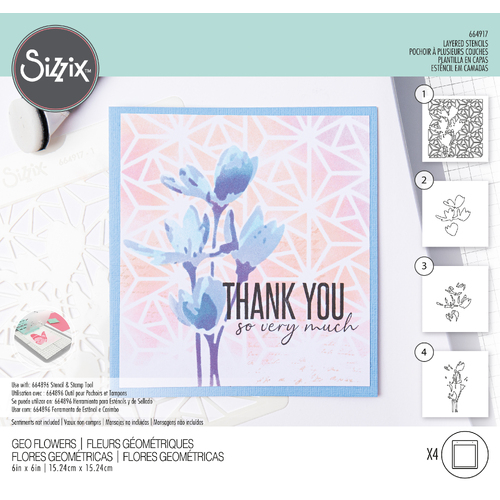 Sizzix Geo Flowers Layered Stencils