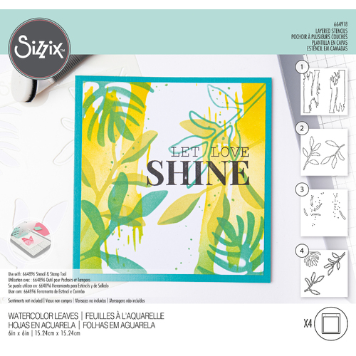 Sizzix Watercolor Leaves Layered Stencils