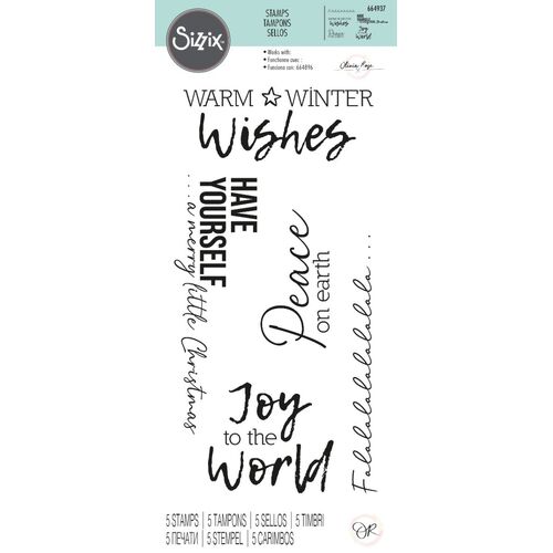 Sizzix Festive Sentiments #1 Clear Stamps