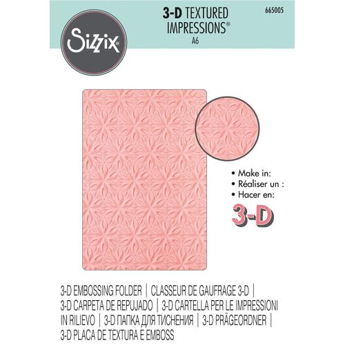 Sizzix Geometric Flowers 3-D Textured Impressions Embossing Folder