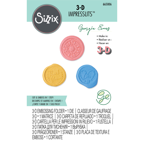 Sizzix Wax Seals 3-D Impresslits Embossing Folder by Georgie Evans