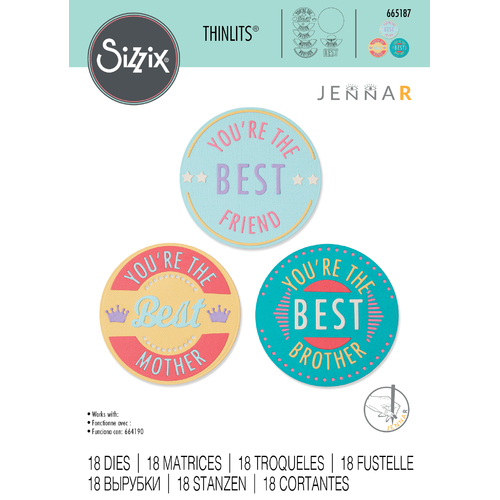 Sizzix You're The Best Thinlits Die Set by Jenna Rushforth