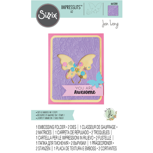 Sizzix Butterfly Meadow Impresslits Embossing Folder by Jen Long