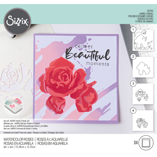 Sizzix Watercolor Roses Layered Stencils
