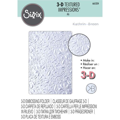 Sizzix Lacey 3-D Textured Impressions Embossing Folder