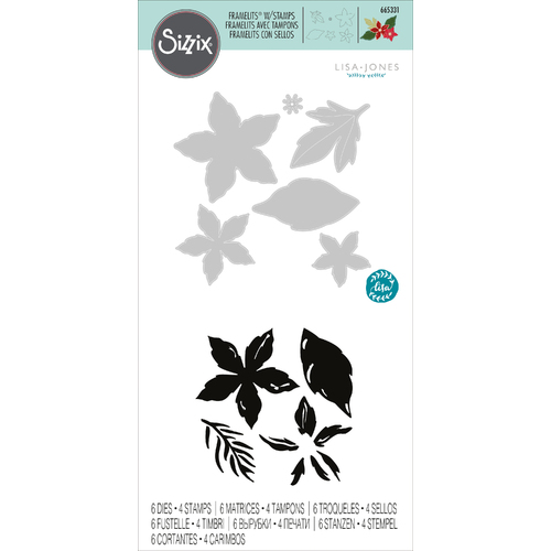 Sizzix Seasonal Flowers Framelits Die Set with Stamps