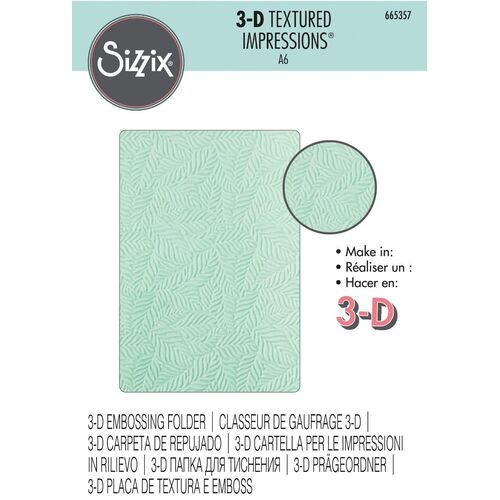 Sizzix Leaf Pattern 3-D Textured Impressions Embossing Folder