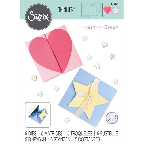 Sizzix Box Heart & Star Card Thinlits Die Set