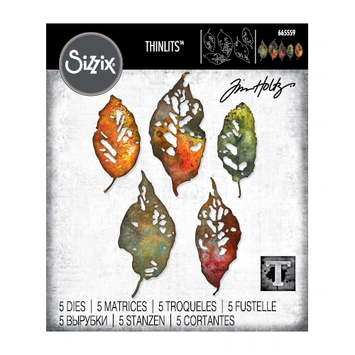 Sizzix Thinlits Die Set 5PK Leaf Fragments by Tim Holtz