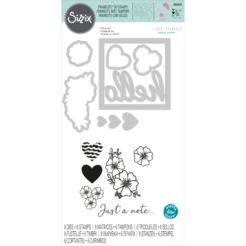 Sizzix Floral Hello Framelits Die Set with Stamps
