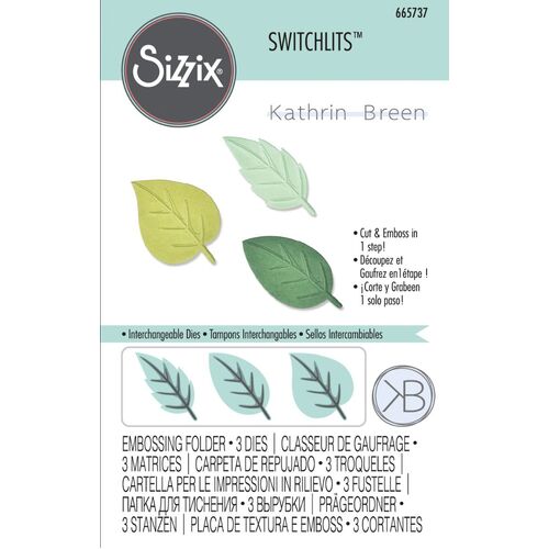 Sizzix Spring Leaves Switchlits Embossing Folder