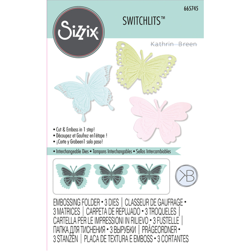 Sizzix Detailed Butterflies Switchlits Embossing Folder