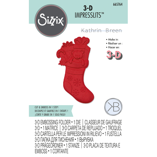Sizzix Christmas Stocking 3-D Impresslits Embossing Folder