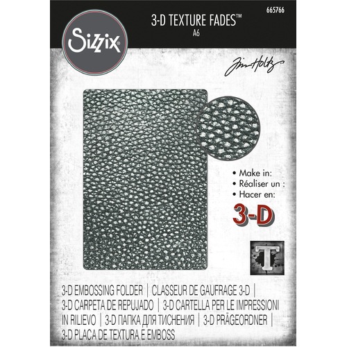 Tim Holtz Cracked Leather 3-D Texture Fades Embossing Folder