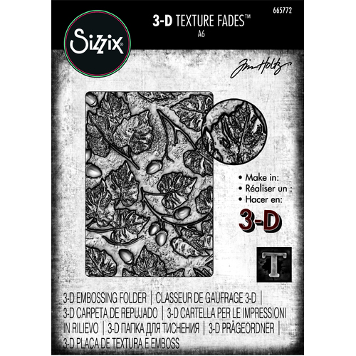 Tim Holtz Acorns 3-D Texture Fades Embossing Folder