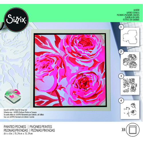 Sizzix Layered Peony Layered Stencils