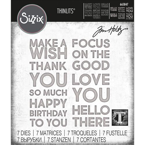 Tim Holtz Bold Text #1 Thinlits Die Set