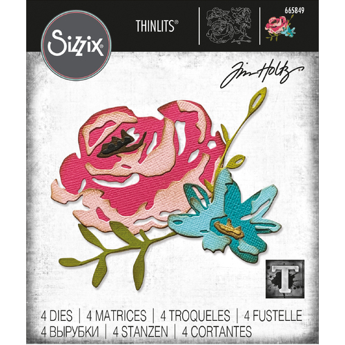 Tim Holtz Brushstroke Flowers #4 Thinlits Die Set