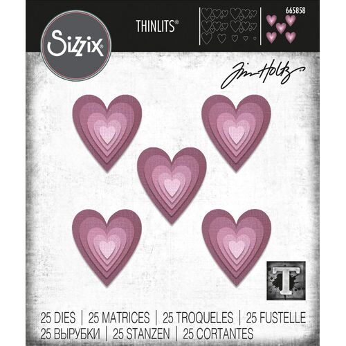 Tim Holtz Stacked Tiles Hearts Thinlits Die Set